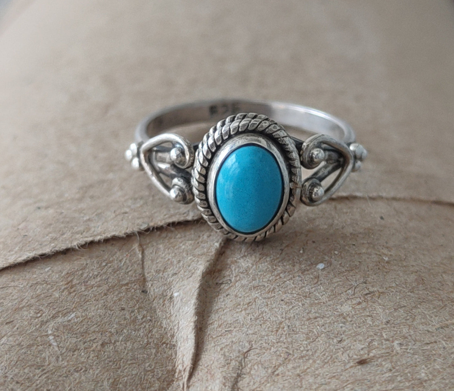 Turquoise Gemstone Boho  Ring - 925 Sterling Silver Ring - Sleeping Beauty Turquoise Beauty Bohemian Ring - Turquoise ring- Rings -Gifts