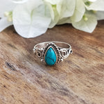 Turquoise  Gemstone Boho  Ring - 925 Sterling Silver Ring - Turquoise Bohemian Ring - Bohemian Ring - Turquoise ring- Rings - Gift for -Ring