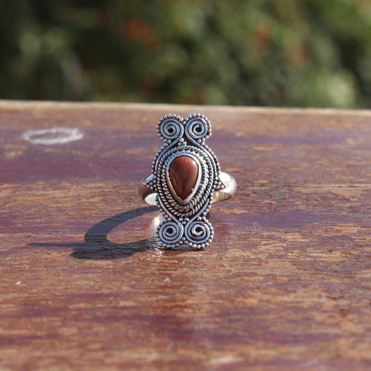 Boho Statement Ring -Sun Stone  Sterling Silver Ring - Hand Crafted Bohemian Ring - Bohemia Sun Stone Ring - Rings - Gift for
