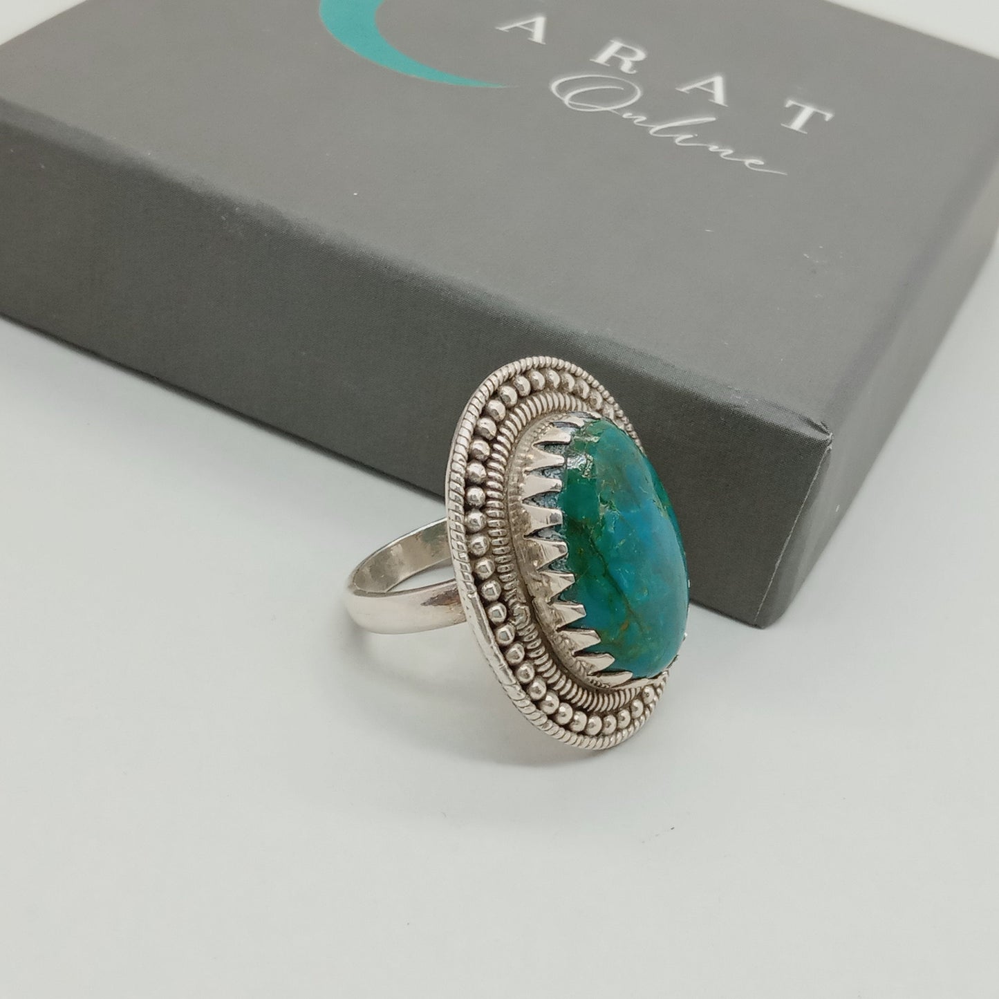 Turquoise Boho  Ring - Turquoise Sterling Silver Ring - Hand Crafted Bohemian Ring-Bohemian Ring - Turquoise - Rings -Gift for - bohemian