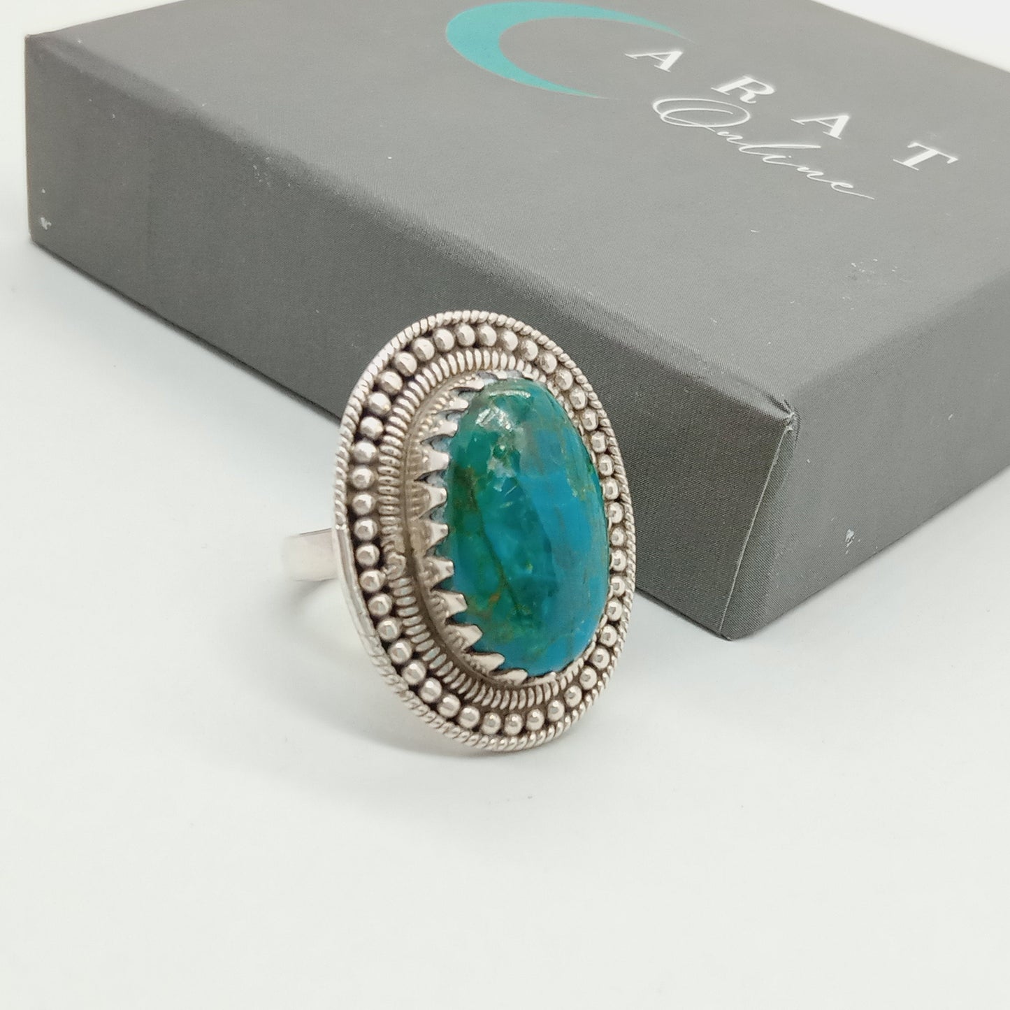 Turquoise Boho  Ring - Turquoise Sterling Silver Ring - Hand Crafted Bohemian Ring-Bohemian Ring - Turquoise - Rings -Gift for - bohemian