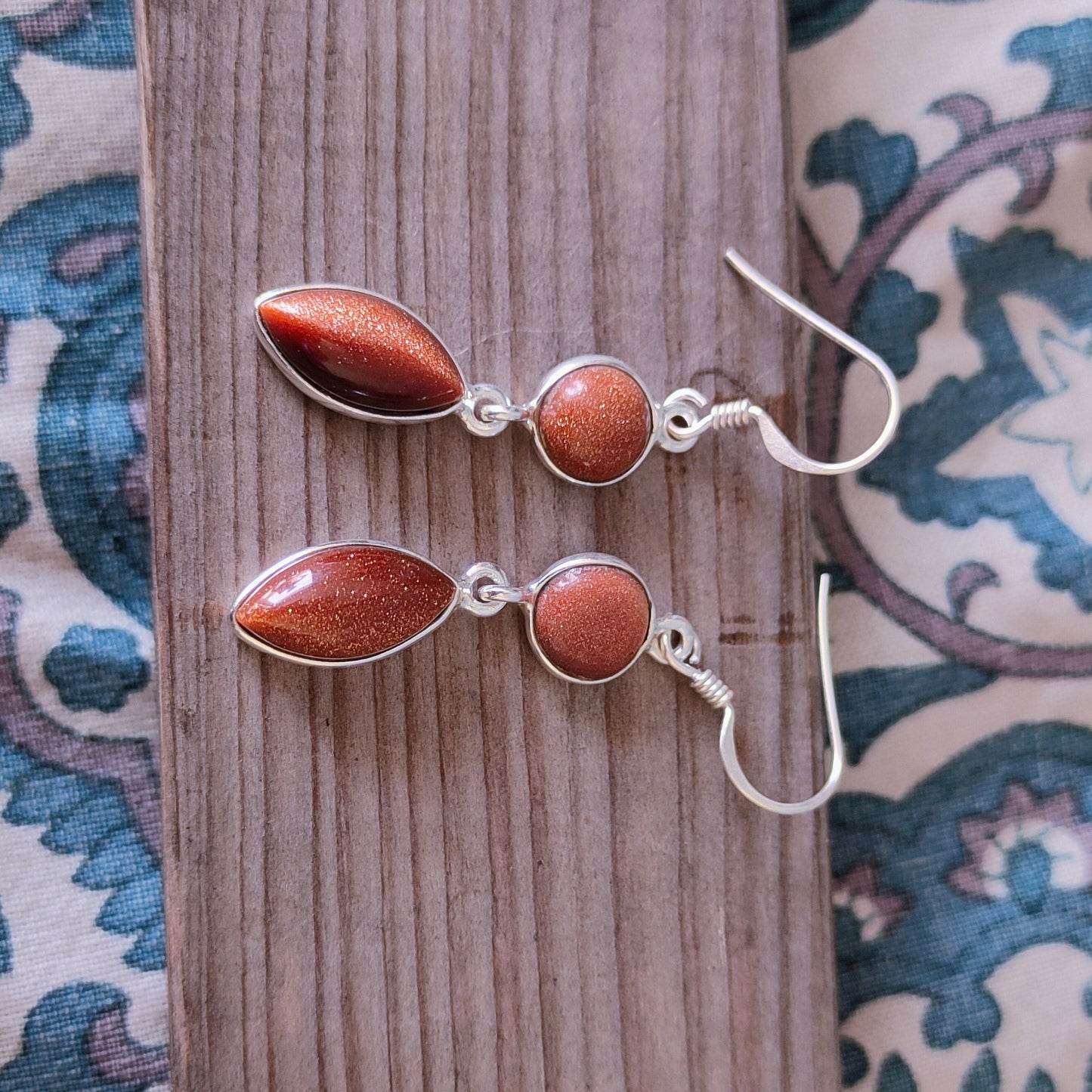 Sunstone Sterling Silver Handmade Earring Sunstone Daily wearable Earrings in Round Shape Bezel Earrings Gift for Her