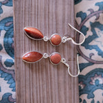 Sunstone Sterling Silver Handmade Earring Sunstone Daily wearable Earrings in Round Shape Bezel Earrings Gift for Her