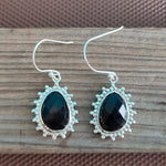 Black Onyx Sterling Silver Handmade Earring Black Onyx stone Daily wearable Earrings in Pear Shape Boho Earrings Gift for Her