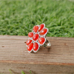 flower shape carnelian Gemstone Boho Ring - 925 Sterling Silver Ring - carnelian Ring - Bohemian Ring - carnelian ring- Rings - Gift for her