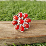 flower shape carnelian Gemstone Boho Ring - 925 Sterling Silver Ring - carnelian Ring - Bohemian Ring - carnelian ring- Rings - Gift for her