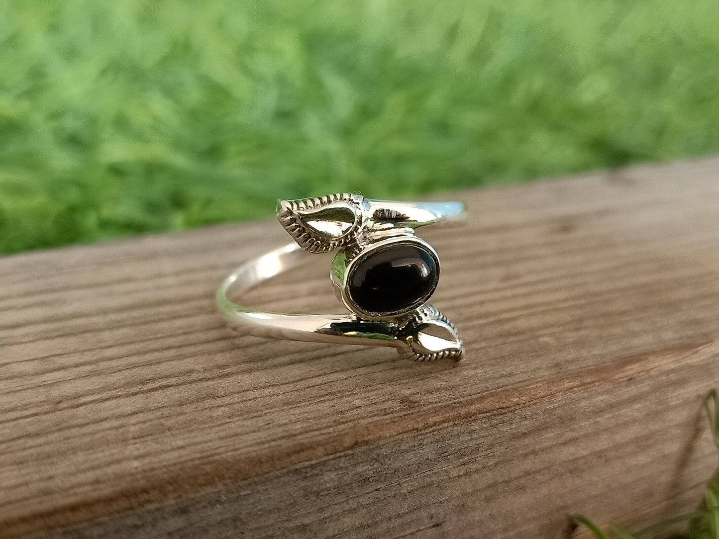 Beautiful Black Onyx Ring  - Boho Statement Ring - Black Onyx - Hand Crafted Bohemian Ring -Bohemian Ring Black Onyx Ring -Rings -Gift for