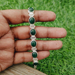 Aventurine Gemstone Bracelet - Silver Beaded Bracelet - 925 Sterling Silver Bracelet - Dainty Silver Bracelet for Women Bracelets - Silver