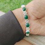 Aventurine Gemstone Bracelet - Silver Beaded Bracelet - 925 Sterling Silver Bracelet - Dainty Silver Bracelet for Women Bracelets - Silver