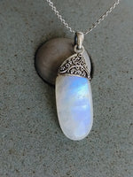 Rainbow Moonstone Pendant in Solid 925-Sterling Silver | Gorgeous Handmade Rainbow Moonstone Pendant | Boho Pendant Gift for Her Moonstone