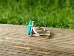 Turquoise Gemstone Boho  Ring - 925 Sterling Silver Ring -Turquoise coffin ring -Bohemian Ring -Turquoise ring- Triangle ring - Rings -Gifts