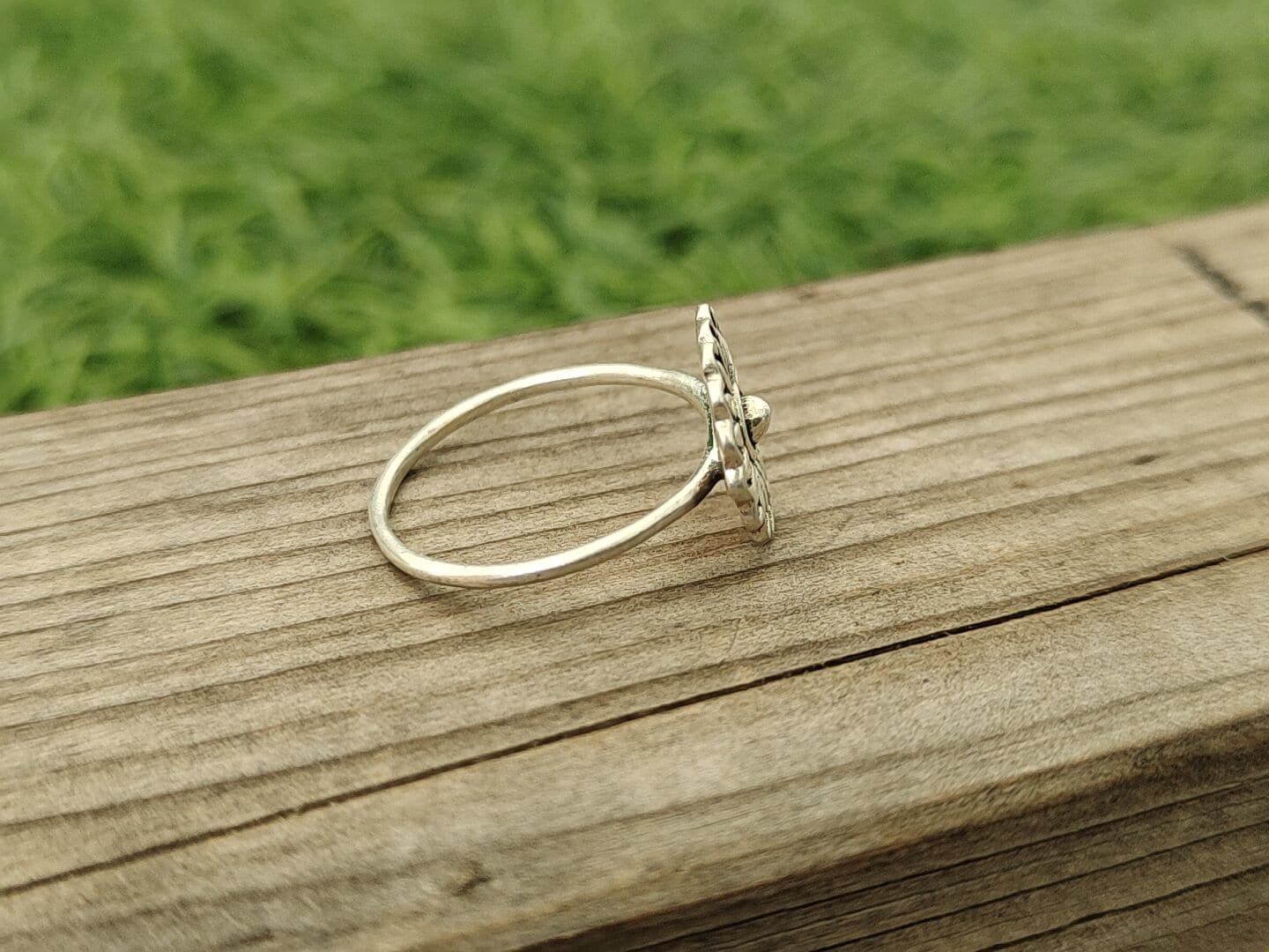 Flower sterling silver ring , handmade silver ring , stacking silver ring , charm silver ring , handcrafted boho ring , silver ring ,ring