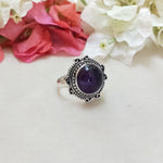 Amethyst Gemstone Ring - Amethyst Sterling Silver Ring - Hand Crafted Bohemian Ring-Bohemian Ring - Amethyst - Rings - free shipping