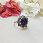 Amethyst Gemstone Ring - Amethyst Sterling Silver Ring - Hand Crafted Bohemian Ring-Bohemian Ring - Amethyst - Rings - free shipping