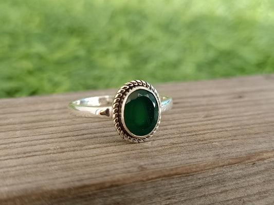 Boho Statement Ring | Green Onyx Sterling Silver Ring | Hand Crafted Bohemian Ring | Boho Ring | Green Onyx Ring | Rings for Gift