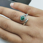 Natural Aventurine Ring- Statement Ring- Sterling Silver Ring - Hand Crafted Bohemian Ring - Bohemian  Green stone Ring - Rings - Gift for