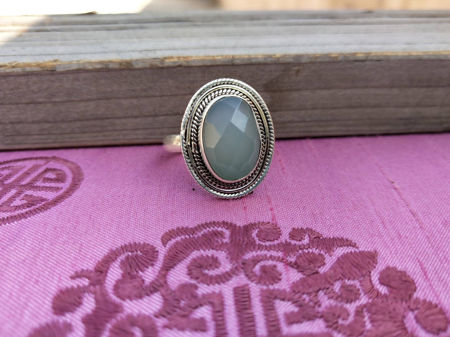 Natural Aventurine Ring- Statement Ring- Sterling Silver Ring - Hand Crafted Bohemian Ring - Bohemian  Green stone Ring - Rings - Gift for