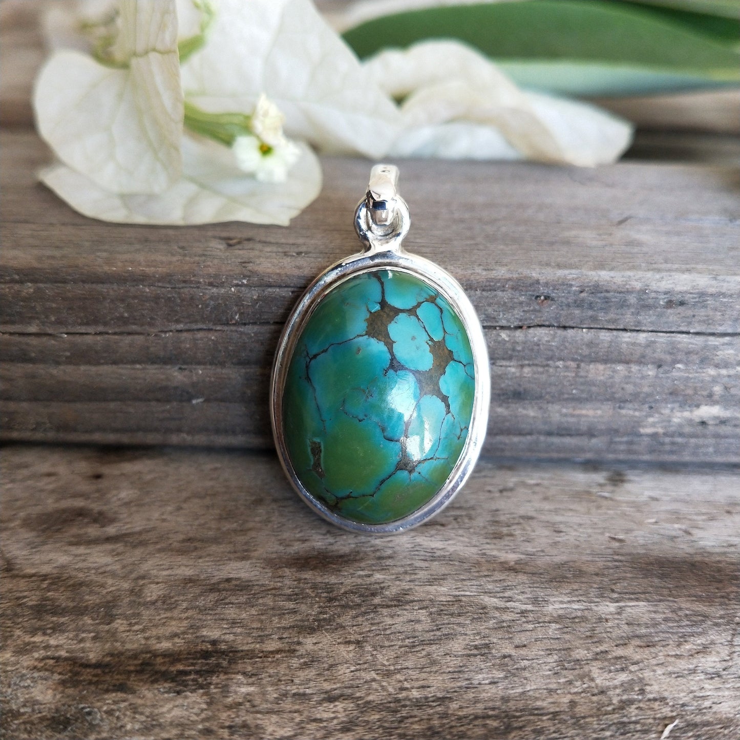 Composite Turquoise Gemstone Silver Pendant , 925 Sterling Silver Pendant ,Boho Silver Pendant , Turquoise Silver pendant,925 silver Pendant