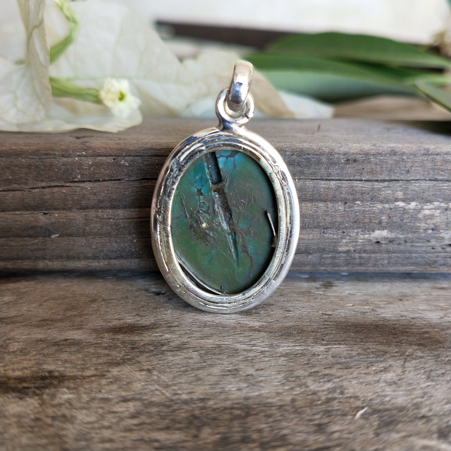 Composite Turquoise Gemstone Silver Pendant , 925 Sterling Silver Pendant ,Boho Silver Pendant , Turquoise Silver pendant,925 silver Pendant