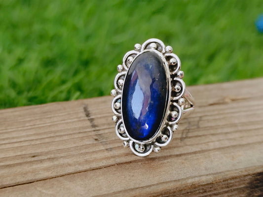 Labradorite silver gemstone ring , Silver boho rings , Handmade silver rings , 925 silver ring,Labradorite silver rings ,birthday gift ring