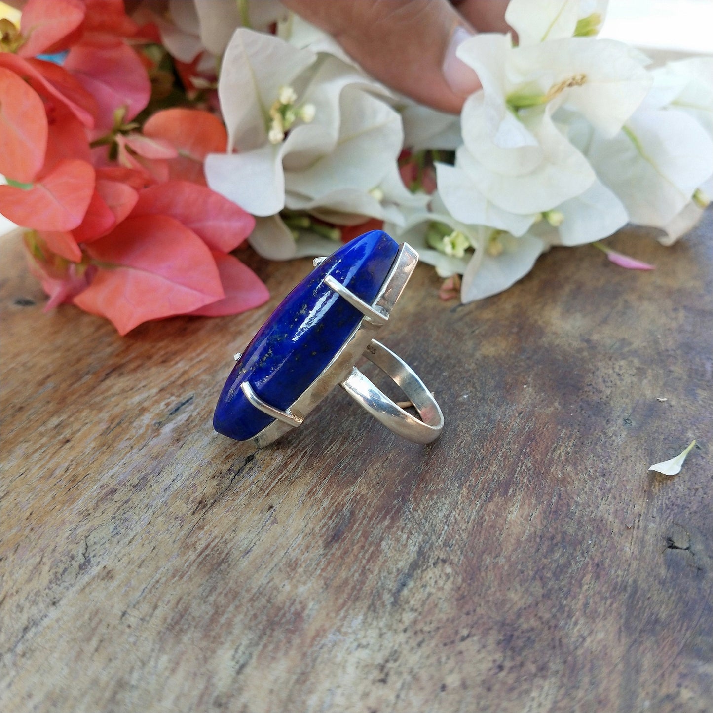 Boho Statement Ring - Lapis 925 Sterling Silver Ring - Hand Crafted Bohemian Ring-Bohemian Ring - Lapis Ring - Rings -Gift for her - gifts
