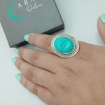 Boho Statement Ring - Turquoise Sterling Silver Ring - Hand Crafted Bohemian Ring-Bohemian Ring - Turquoise  - Rings -Gift for her