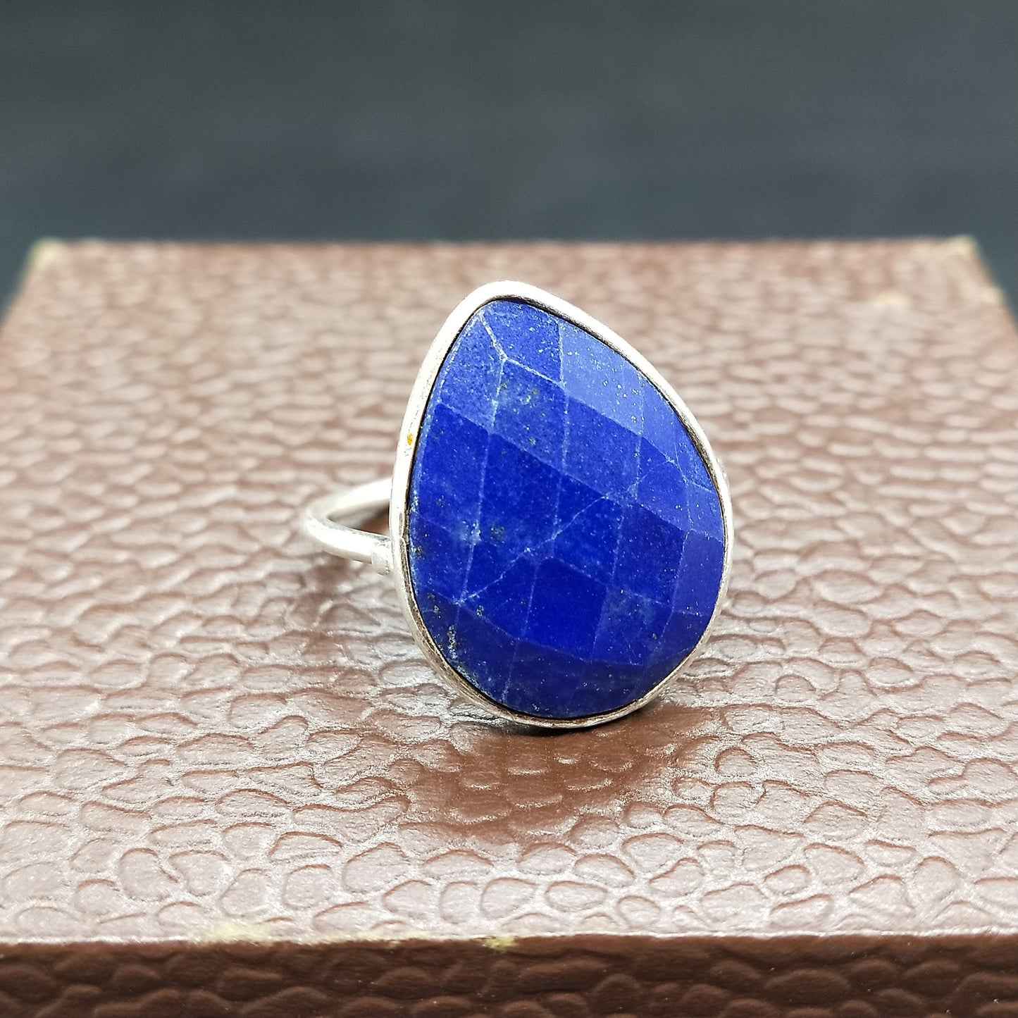 Boho Statement Ring - Lapis Lazuli 925 Sterling Silver Ring, Silver rings,Bohemian Ring - Lapis Ring- Rings - Gift for her, anniversary gift