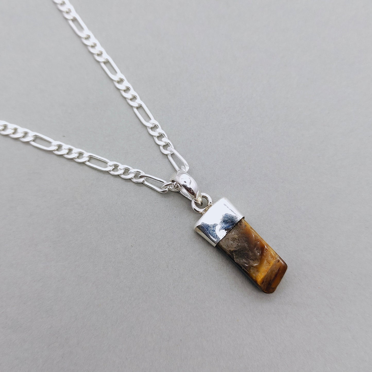 Natural Tiger Eye Tiger Pendant , 925 sterling silver pendant , Natural Gemstone Healing Balancing Necklace, raw gemstone pendant , pendants