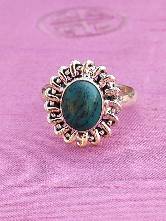 Turquoise Stone Ring  - Sterling Silver 925 - Turquoise Boho ring - Handmade Ring - Turquoise Bohemian Ring - Rings - Boho rings - Rings