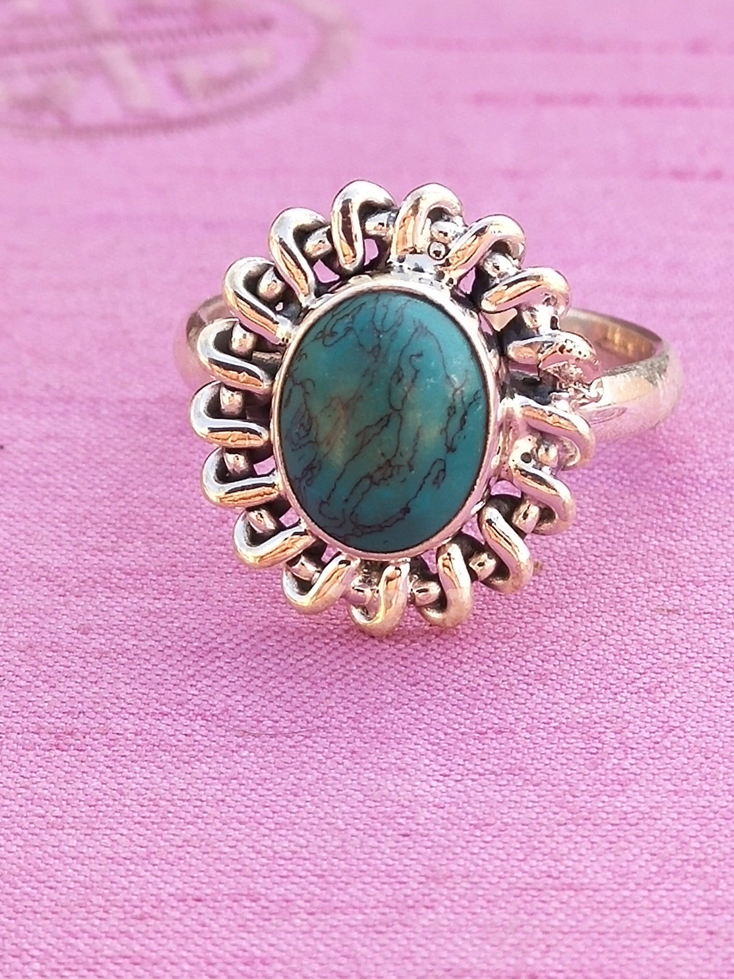 Turquoise Stone Ring  - Sterling Silver 925 - Turquoise Boho ring - Handmade Ring - Turquoise Bohemian Ring - Rings - Boho rings - Rings