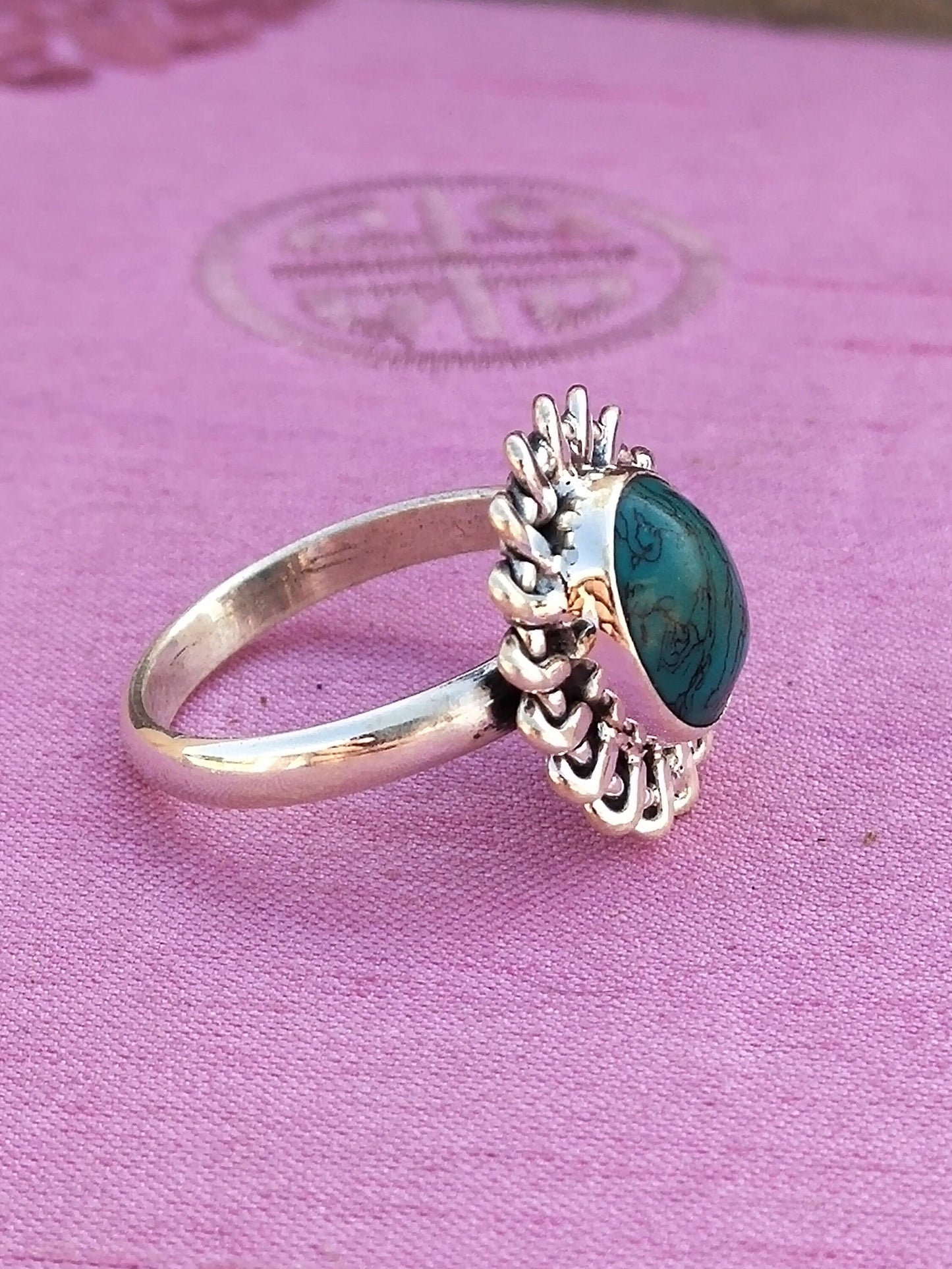 Turquoise Stone Ring  - Sterling Silver 925 - Turquoise Boho ring - Handmade Ring - Turquoise Bohemian Ring - Rings - Boho rings - Rings