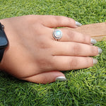 Moonstone Silver Ring, Blue Flash Gemstone Ring, Boho Ring, Handmade Ring, Rainbow Moonstone Ring, Valentines day gift,Silver ring for Women