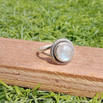 Moonstone Silver Ring, Blue Flash Gemstone Ring, Boho Ring, Handmade Ring, Rainbow Moonstone Ring, Valentines day gift,Silver ring for Women