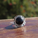 Boho Statement Ring -Black Onyx Stone  Sterling Silver Ring - Hand Crafted Bohemian Ring - Bohemia Black Onyx stone Ring - Rings - Gift for