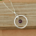 Natural Gemstone Amethyst Necklace in Solid 925-Sterling Silver | Gorgeous Handmade  Amethyst  Pendant | Boho Pendant Gift for Her