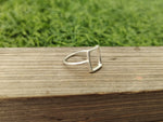 Square Stacking sterling silver Band , handmade silver Band , stacking silver ring , charm silver ring , handcrafted boho ring