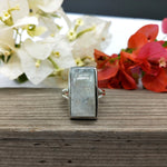 Moonstone Boho Ring - Rainbow Moonstone Sterling Silver Ring - Hand Crafted Bohemian Ring-Bohemian Ring - Square Shape Moonstone ring ,Gift