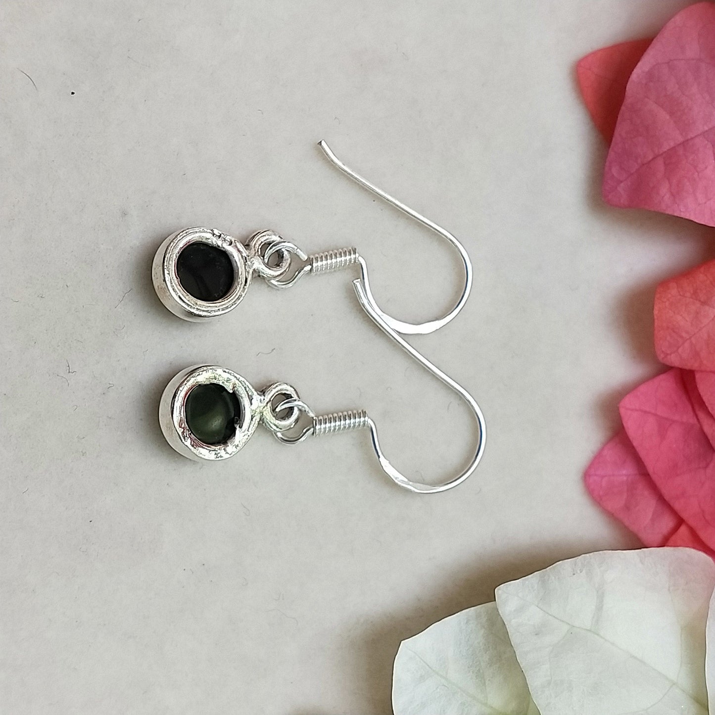 Bohemian Black Onyx Silver Earrings - Sterling silver 925 earrings - Earrings - Handmade Boho Studs - Silver Earrings - Gifts for her