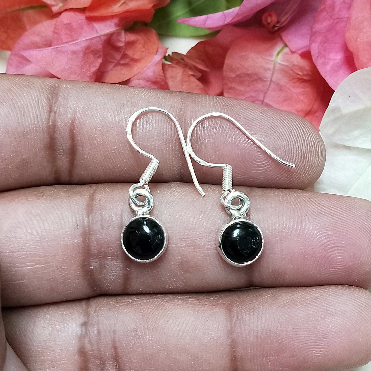 Bohemian Black Onyx Silver Earrings - Sterling silver 925 earrings - Earrings - Handmade Boho Studs - Silver Earrings - Gifts for her