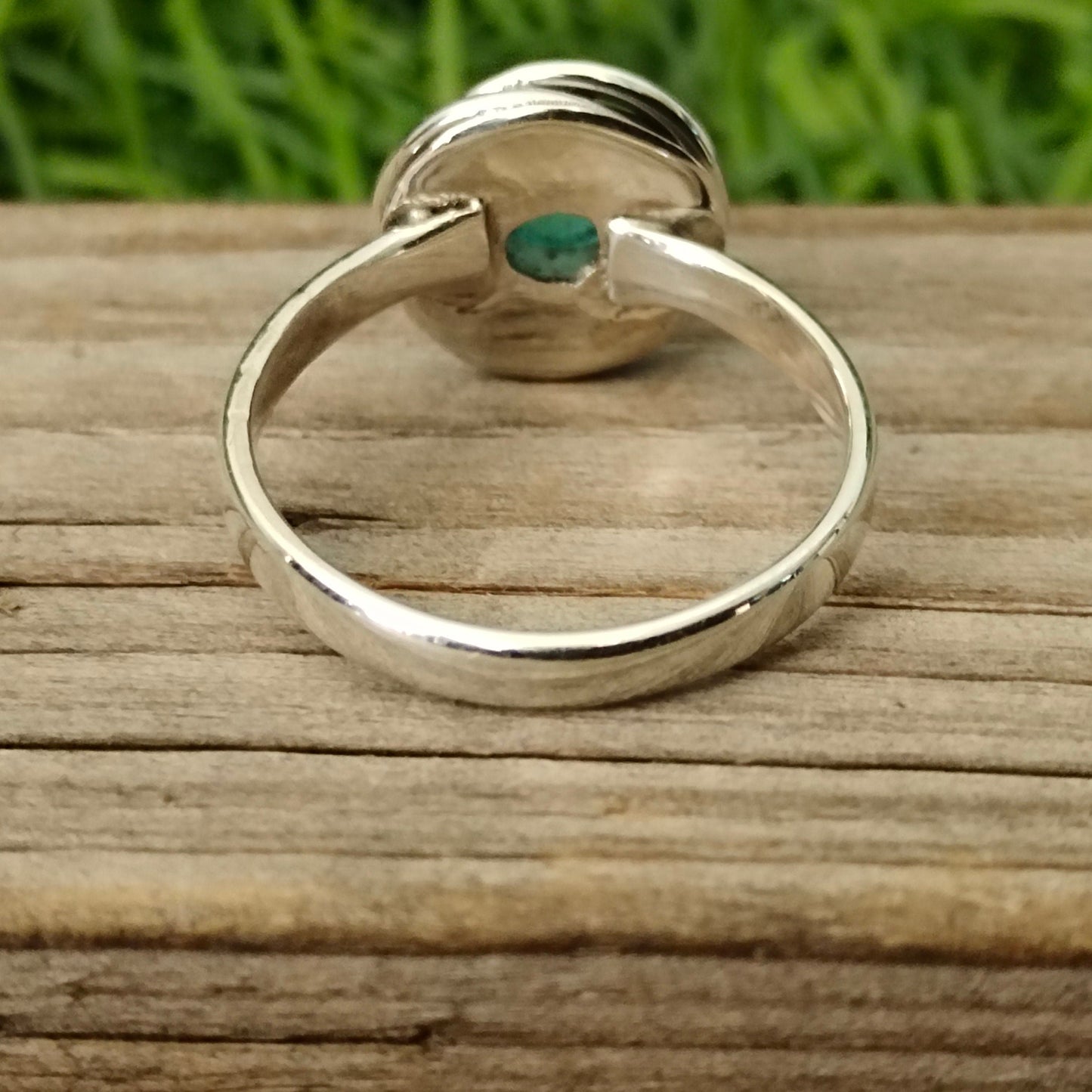 Aqua Calcy Boho Statement Ring - Aqua Calcy Silver Ring - Hand Crafted Bohemian Ring- Bohemian Ring - Sizable Ring - Rings - Gifts for her