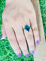 Blue Sapphire Glass Stone Ring, Glass Stone, September Ring, 925 Sterling Silver Ring, Dainty Ring, Minimalist Ring, Ring for Girls,