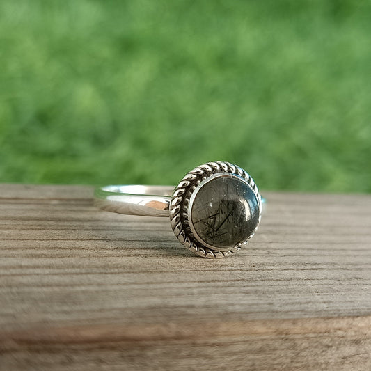 Boho Statement Ring | Black Rutile Sterling Silver Ring | Hand Crafted Bohemian Ring | Boho Ring | Black Rutile Ring | Rings for Gift