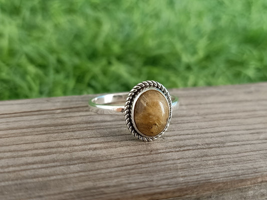 Boho Statement Ring | Golden Rutile Sterling Silver Ring | Hand Crafted Bohemian Ring | Boho Ring | Golden Rutile Ring | Rings for Gift
