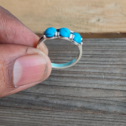 Turquoise  Gemstone Boho  Ring - 925 Sterling Silver Ring - Turquoise Bohemian Ring - Bohemian Ring - Turquoise ring- Rings - Gift for -Ring