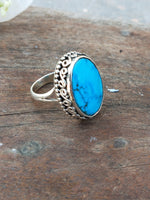 Turquoise  Gemstone Boho  Ring - 925 Sterling Silver Ring - Turquoise Bohemian Ring - Bohemian Ring - handmade ring  Rings - Gift for -Ring