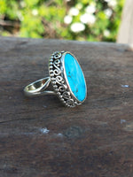 Turquoise  Gemstone Boho  Ring - 925 Sterling Silver Ring - Turquoise Bohemian Ring - Bohemian Ring - handmade ring  Rings - Gift for -Ring