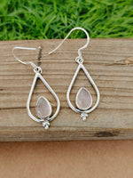 Rose Quartz  925 Sterling Silver Handmade Earring Rose Quartz Pear  Shape Silver Earrings Boho Earrings Gift for Her Earrings free shipping