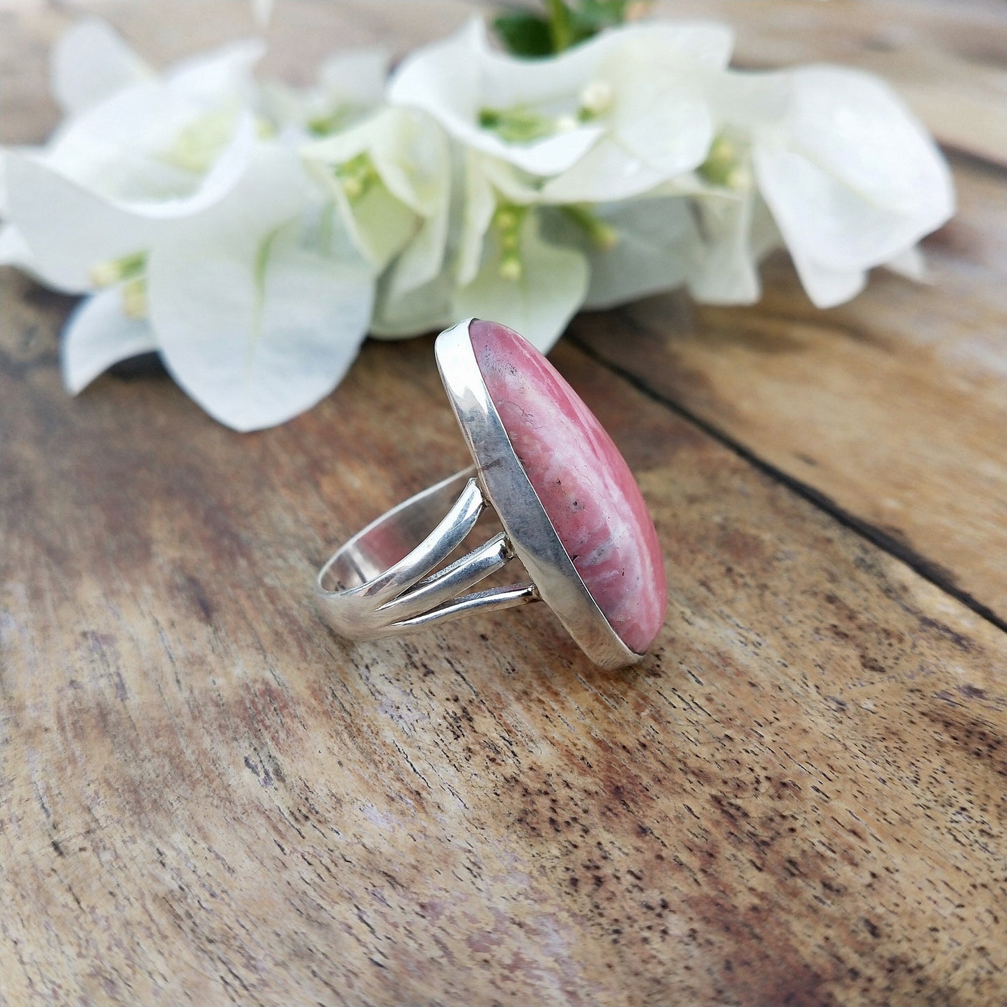 Beautiful Rhodochrosite GemStone Ring - 925 Sterling Silver Ring - Boho Ring - Wedding Rings - Silver Rings- gifts for her -Bohemian Ring