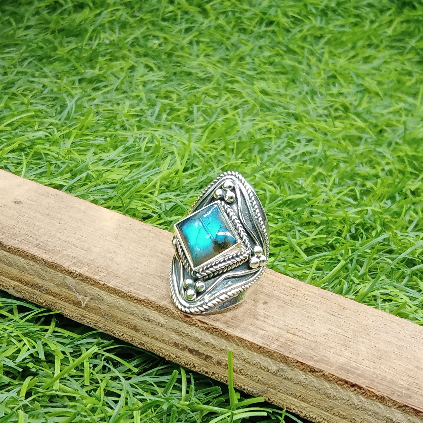 Labradorite Sterling silver ring- 925 sterling silver-Beautiful Blue Ring - Labradorite Ring - Labradorite Gemstone Silver Jewelry Gift