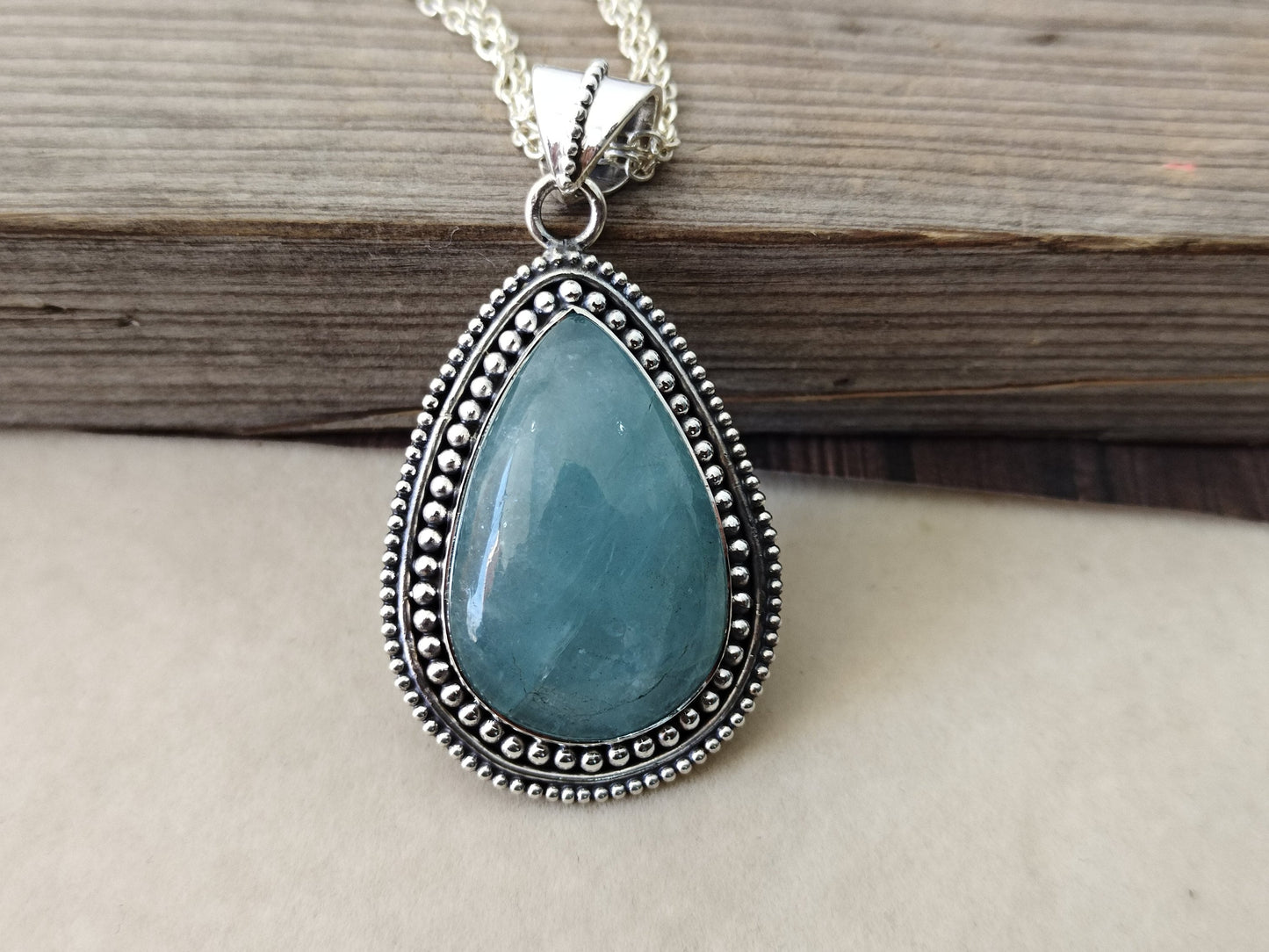 Amazonite Pendant in Solid 925-Sterling Silver | Gorgeous Handmade Amazonite Pendant , big size pendant , boho pendant , long pendant ,gift